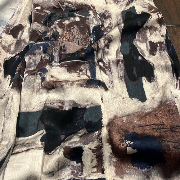 New with tags. Elan wrap midi dress in blue marble - Picture 7 of 8